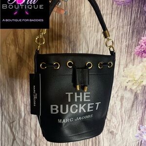 Marc Jacobs Black and Gold Bucket Bag